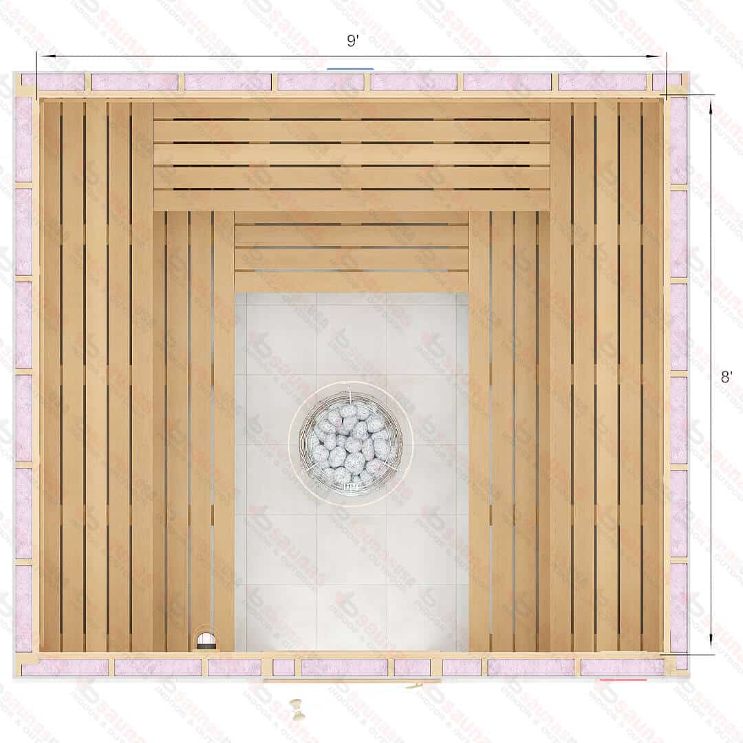 8x9x7 U Custom Indoor Cedar Sauna Kit For Sale at Orlando Sauna Dealer
