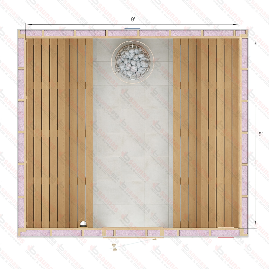 8x9x7 S Custom Indoor Cedar Sauna Kit For Sale at Orlando Sauna Dealer