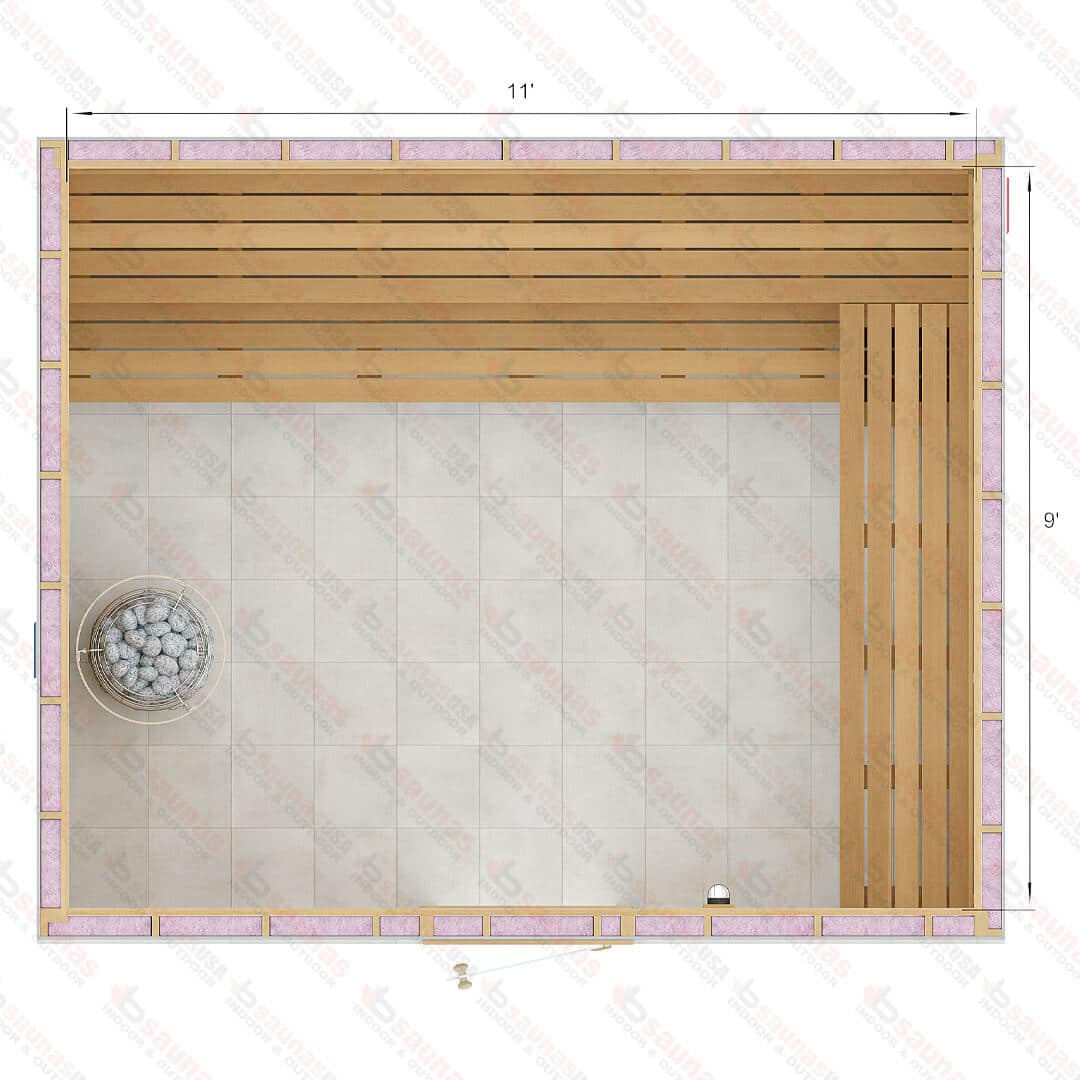 9x11x7 Custom Indoor Cedar Sauna Kit For Sale at Orlando Sauna Dealer - Image 6