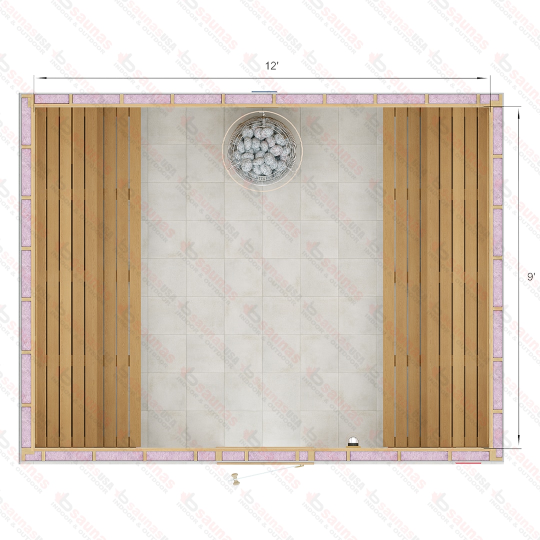 9x12x7 S Custom Indoor Cedar Sauna Kit For Sale at Orlando Sauna Dealer