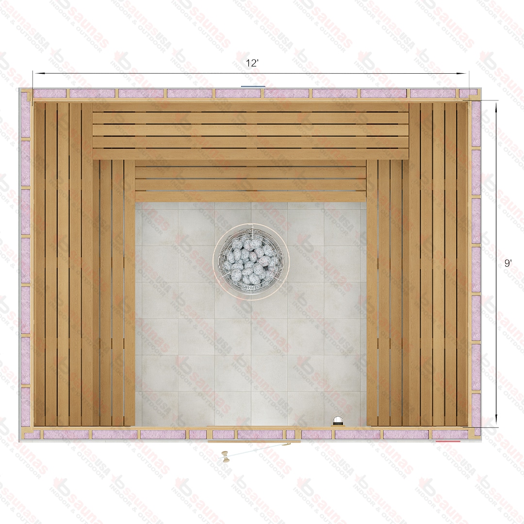 9x12x7 U Custom Indoor Cedar Sauna Kit For Sale at Orlando Sauna Dealer