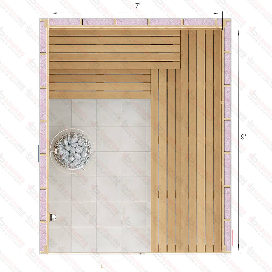 9x7x7 Custom Indoor Cedar Sauna Kit For Sale at Orlando Sauna Dealer