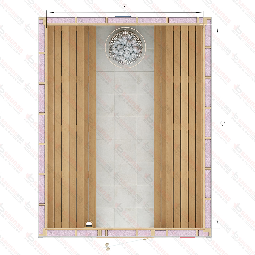 9x7x7 S Custom Indoor Cedar Sauna Kit For Sale at Orlando Sauna Dealer