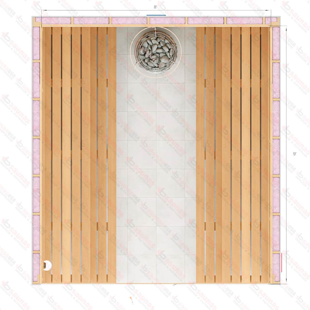 9x8x7 S Custom Indoor Cedar Sauna Kit For Sale at Orlando Sauna Dealer