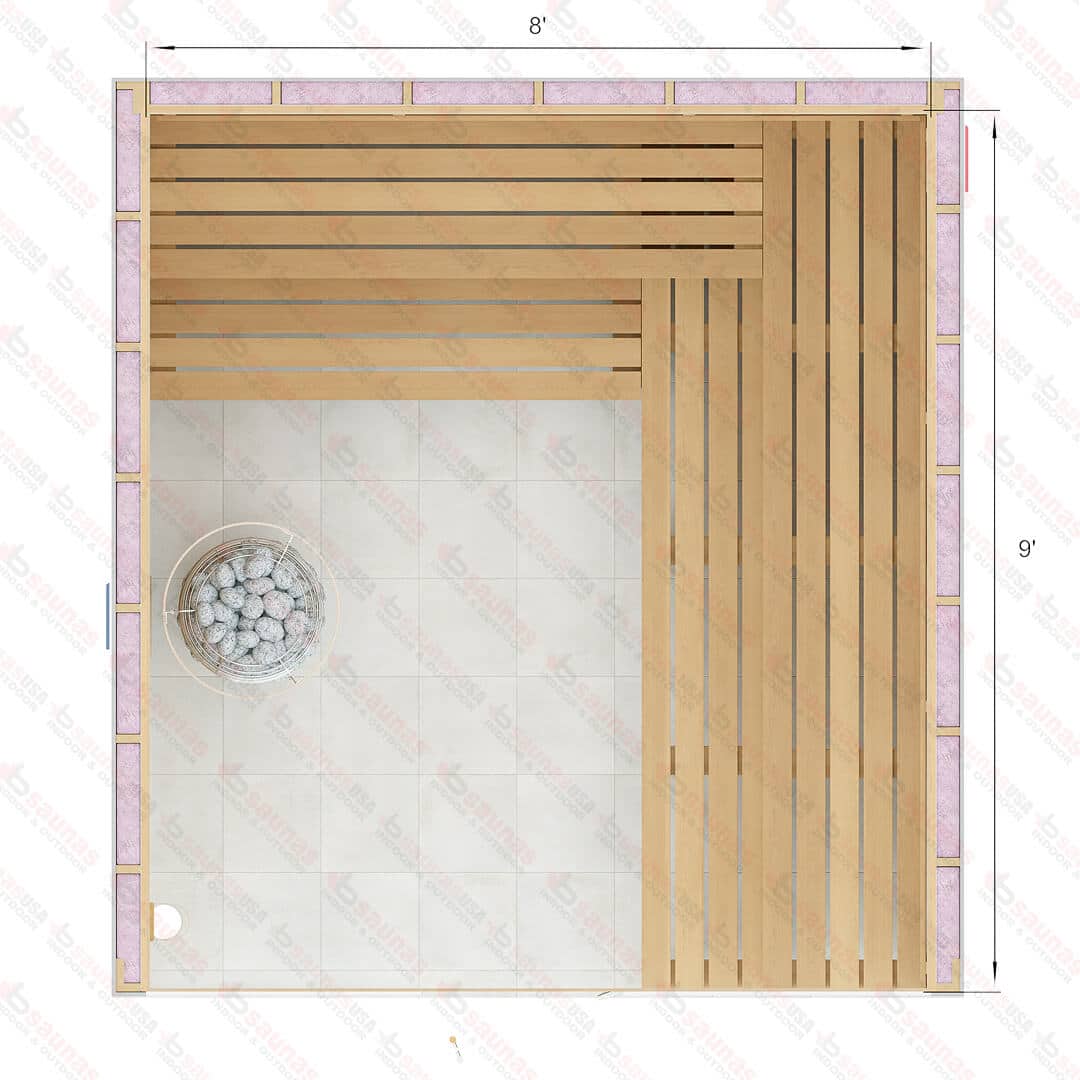 9x8x7 Custom Indoor Cedar Sauna Kit For Sale at Orlando Sauna Dealer