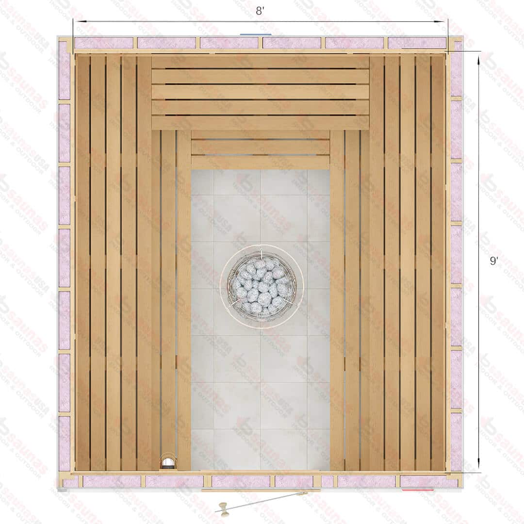 9x8x7 U Custom Indoor Cedar Sauna Kit For Sale at Orlando Sauna Dealer - Image 3
