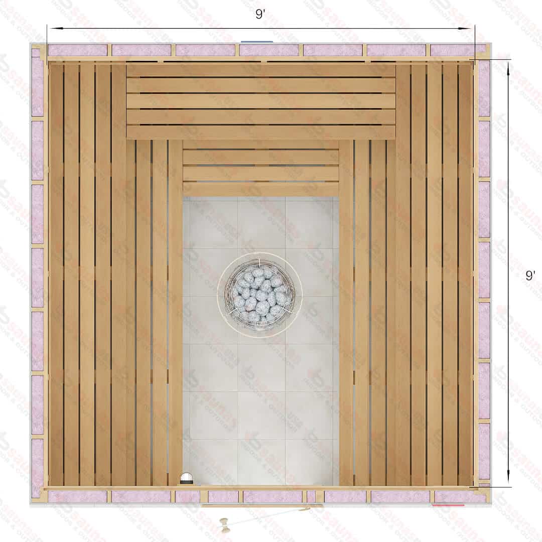 9x9x7 U Custom Indoor Cedar Sauna Kit For Sale at Orlando Sauna Dealer