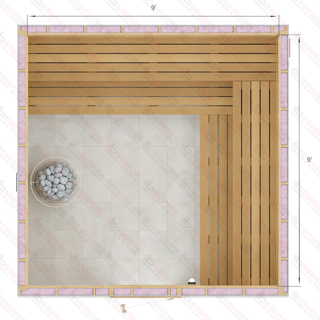 9x9x7 Custom Indoor Cedar Sauna Kit For Sale at Orlando Sauna Dealer