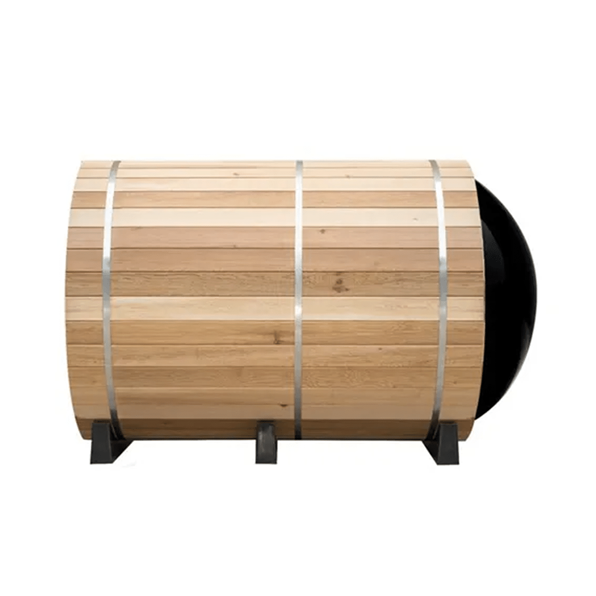 Panorama 2400 Barrel Sauna – Outdoor Luxury Sauna With Full Acrylic Back For Sale - Image 4