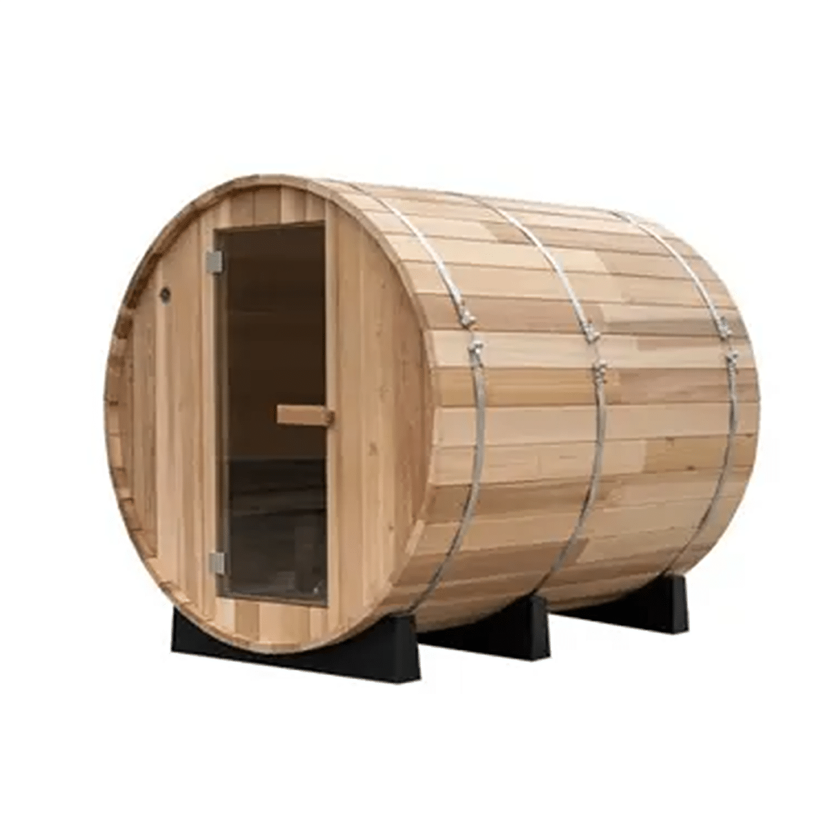 Panorama 2400 Barrel Sauna – Outdoor Luxury Sauna With Full Acrylic Back For Sale - Image 5