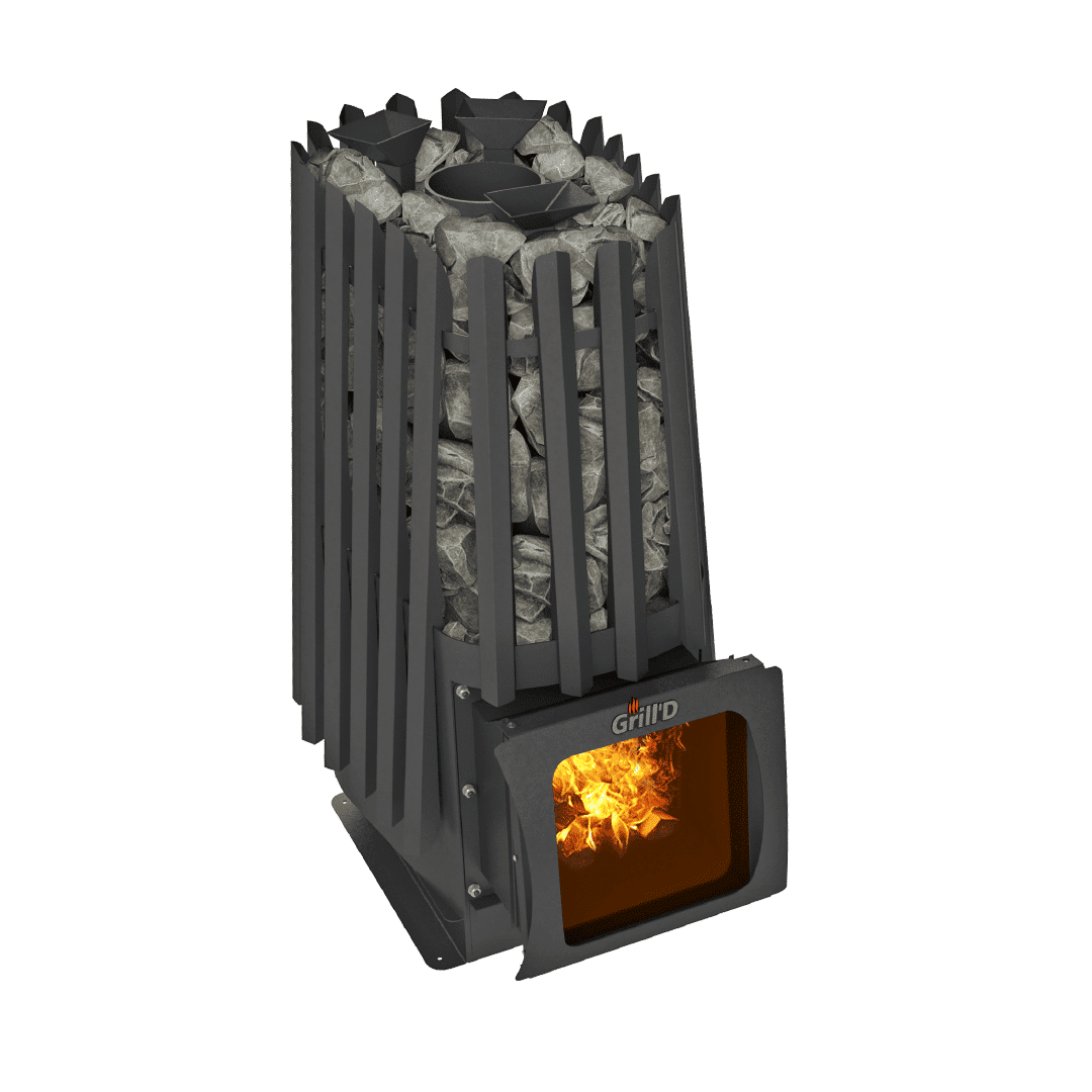 Grill’D Cometa 350 Vega Short Window Max Wood-Burning Sauna Heater / Stove <br>Interior Wood Loading For Sale at Orlando Sauna Dealer