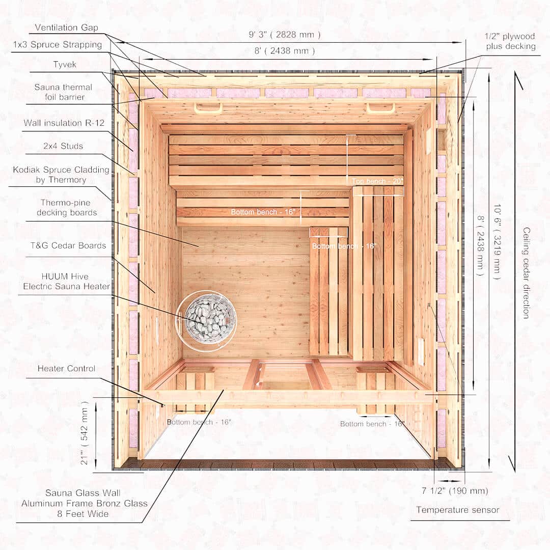 Kubik L Deluxe Outdoor Cedar Sauna For Sale at Orlando Sauna Dealer - Image 18