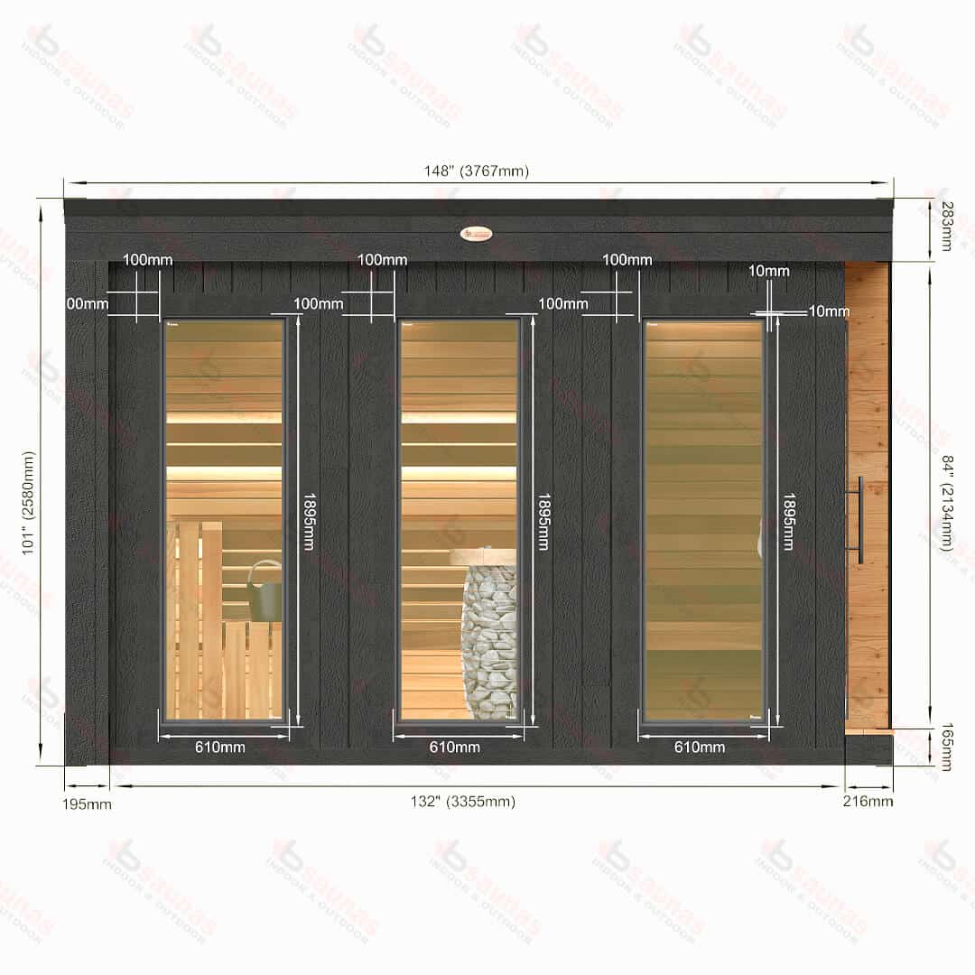 Nova Deluxe Outdoor Cedar Sauna For Sale at Orlando Sauna Dealer - Image 18