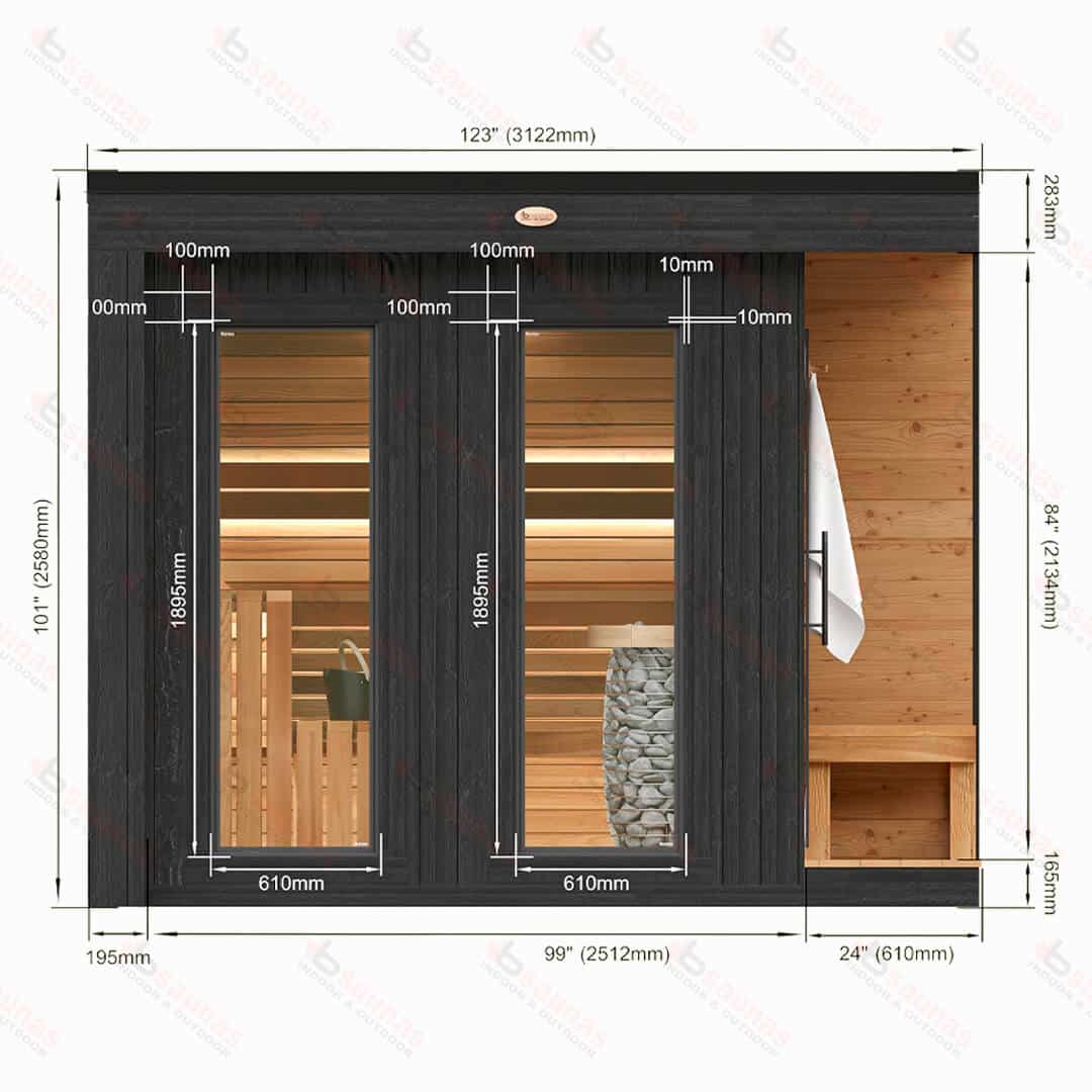 Nova M Deluxe Outdoor Cedar Sauna For Sale at Orlando Sauna Dealer - Image 19