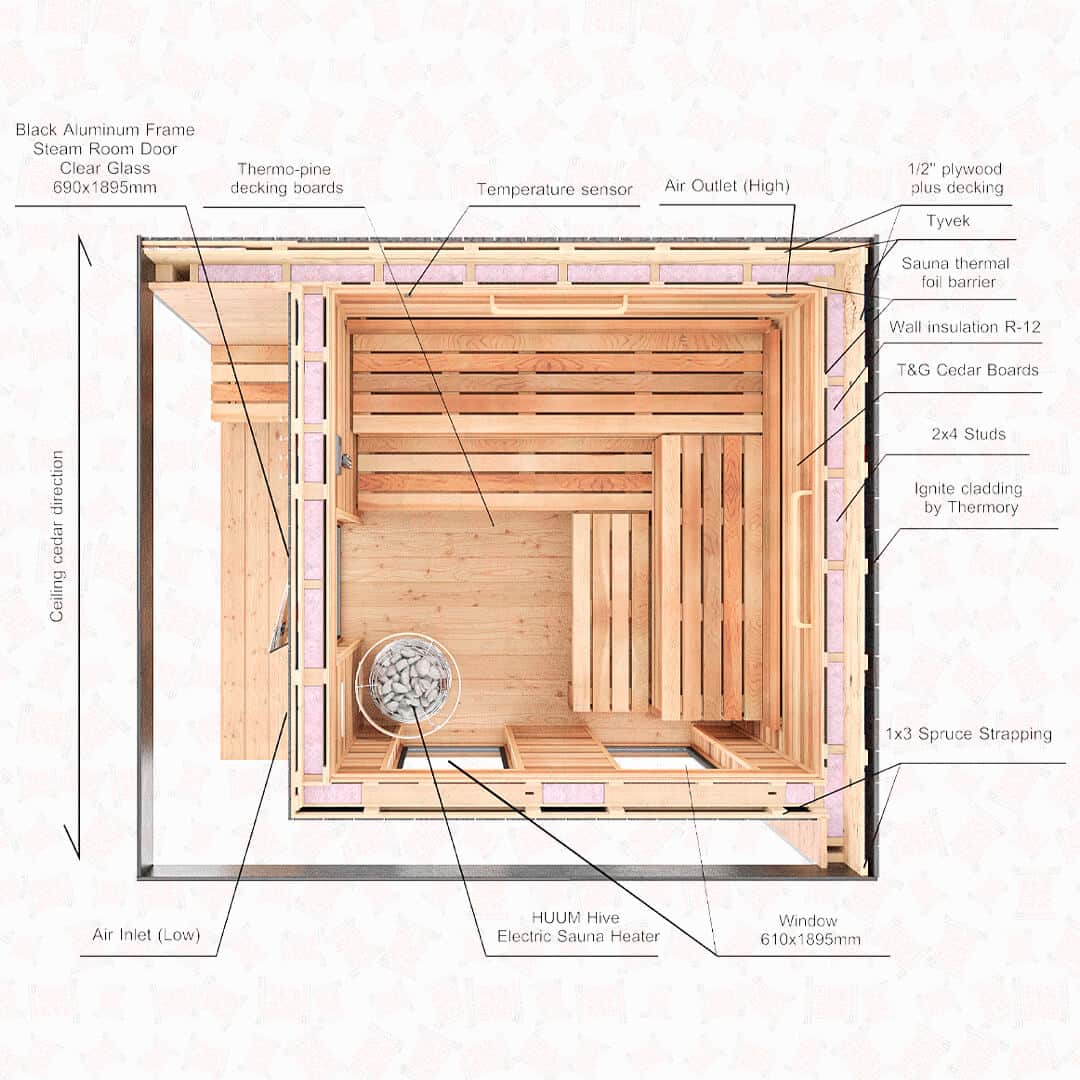 Nova M Deluxe Outdoor Cedar Sauna For Sale at Orlando Sauna Dealer - Image 14