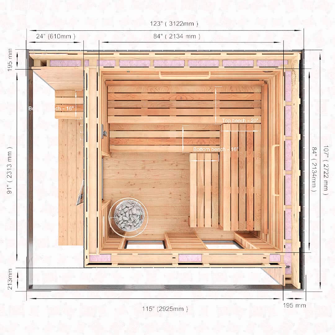 Nova M Deluxe Outdoor Cedar Sauna For Sale at Orlando Sauna Dealer - Image 15