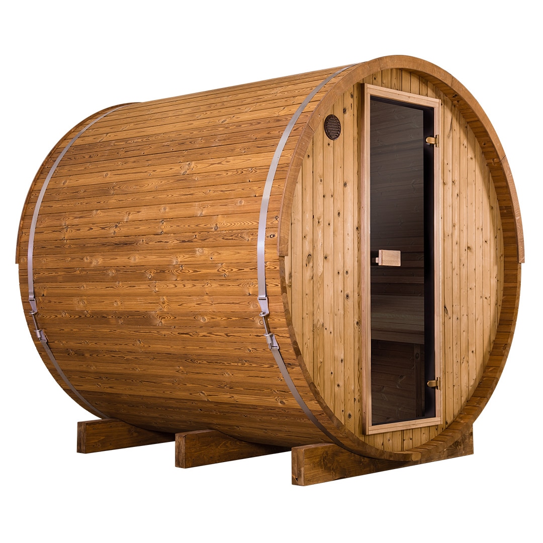 Thermory Barrel Sauna Kit #52 With Half Moon Window For Sale at Orlando Sauna Dealer
