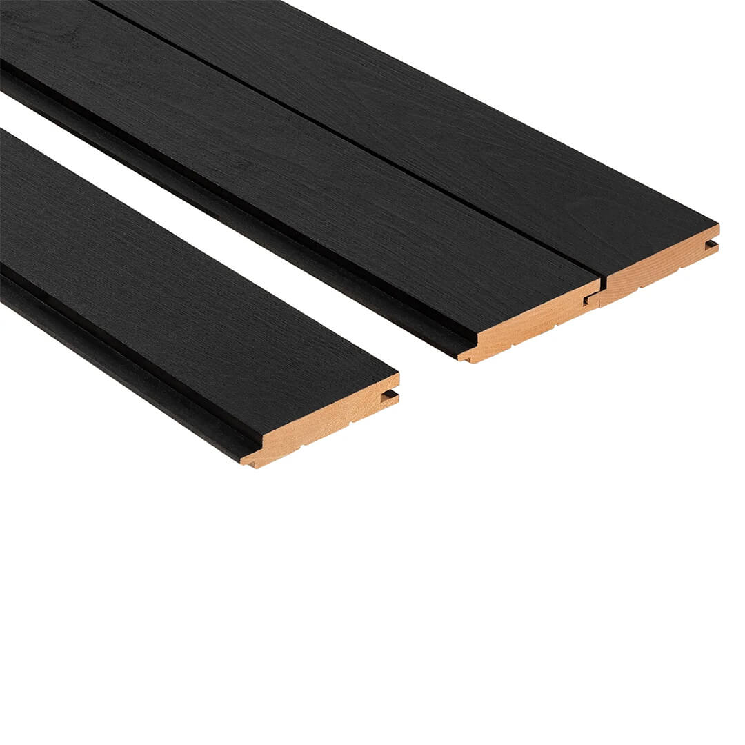 1×5 Alder STS4 Sauna Wall Panels, Brushed Black For Sale at Orlando Sauna Dealer