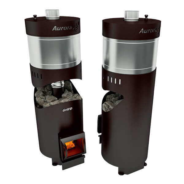 Grill’D Aurora Trio Short Wood-Burning Sauna Heater / Stove <br>Interior Wood Loading For Sale at Orlando Sauna Dealer