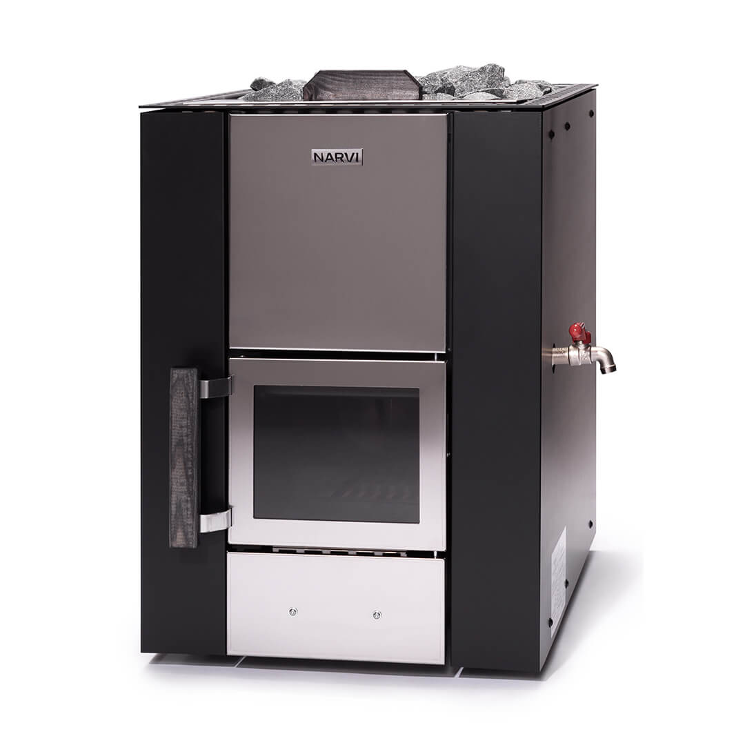 Narvi Kuru 20 VSE Wood-Burning Sauna Stove with Water Tank For Sale at Orlando Sauna Dealer