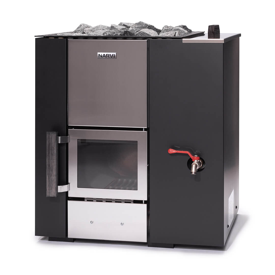 Narvi Kuru 20 VSO Wood-Burning Sauna Stove with Water Tank For Sale at Orlando Sauna Dealer