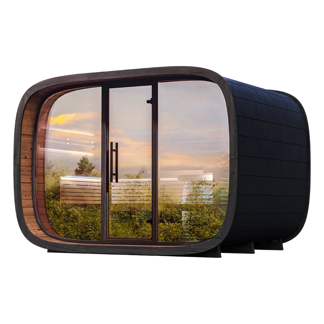 Leil Round Cube Relax Outdoor Sauna (6 Person) For Sale at Orlando Sauna Dealer