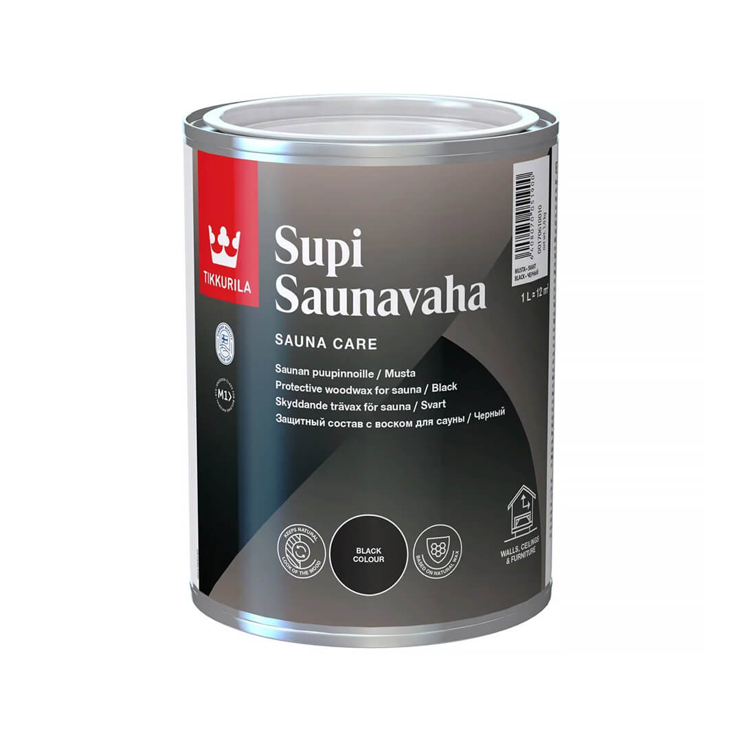 Tikkurila Supi Sauna Wax – Black, 1 L For Sale at Orlando Sauna Dealer